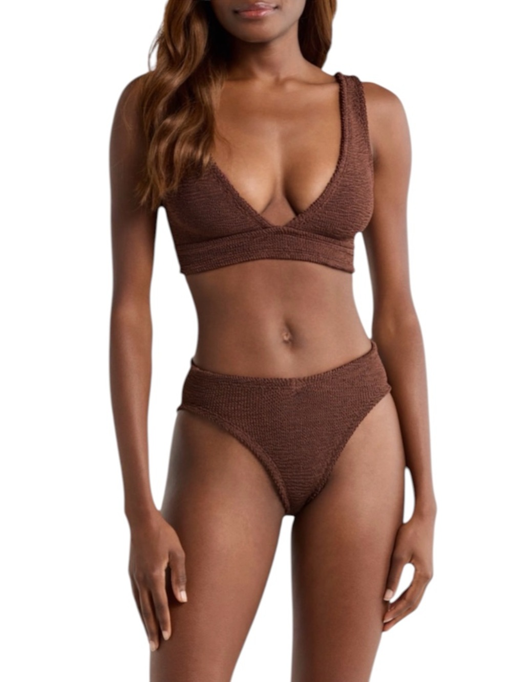 HUNZA G Angel Crinkle Two Piece Swimsuit